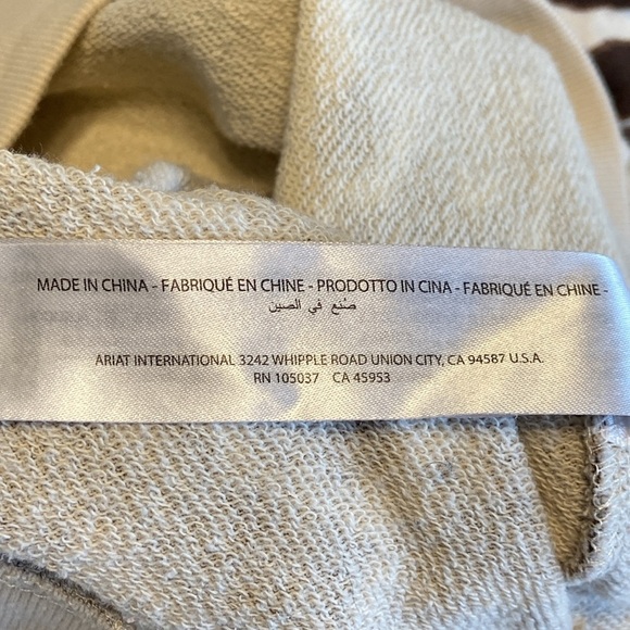 Ariat Women's Real Pony Printed Hooded Brown/White Cropped Size Small - Picture 8 of 11